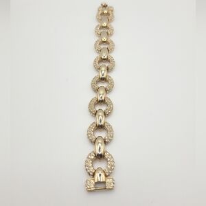 Elegant Gold Toned Bracelet with Rhinestones